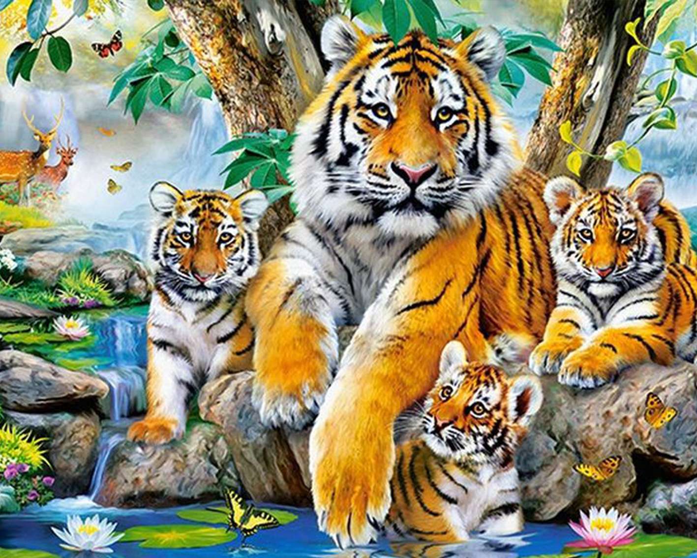 Тигриное семейство (подрамник)