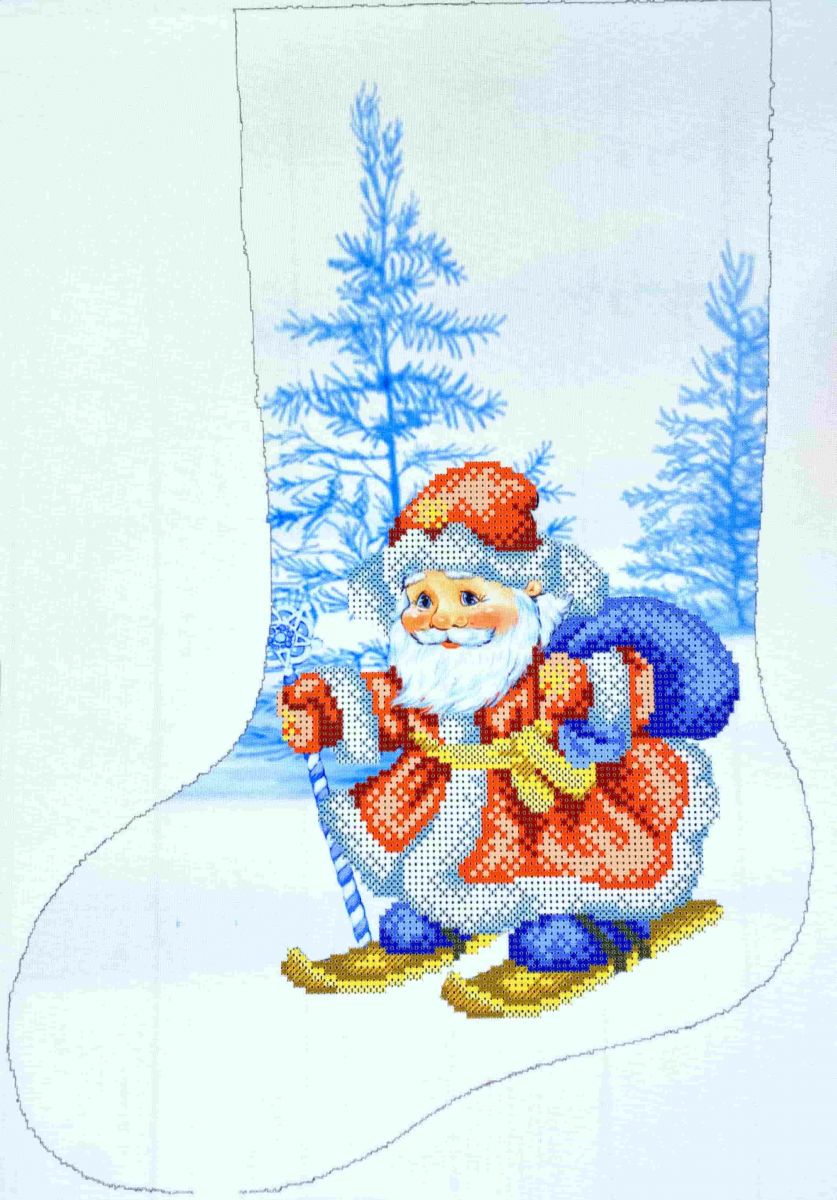 Новогодний сапожек "Дед Мороз спешит на елку"